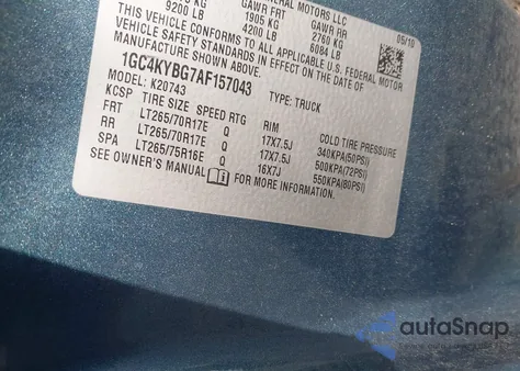 2010 Chevrolet Silverado 2500Hd Ltz from USA, damaged, VIN 1GC4KYBG7AF157043